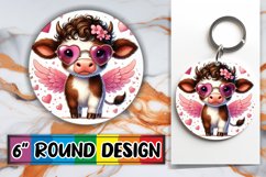 Cheerful Sublimation Circle Coasters, Valentines Product Image 1