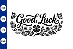 Floral good luck banner with flowers and Product Image 1