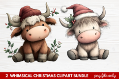 Whimsical Christmas Clipart | Cute Festive Holiday PNG Product Image 1