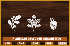 Autumn silhouettes, Autumn leaves paper cut Product Image 7
