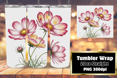 BOLD 20oz Tumbler Wrap for Customization , Flowers Product Image 1