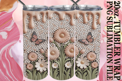 Vibrant Journeys 20oz tumbler wrap, 3D Flowers Product Image 1