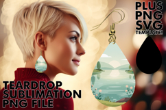 Blissful Teardrop Earrings Gift PNG, Spring Product Image 1