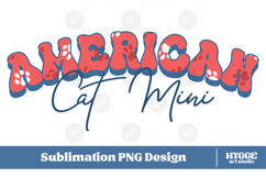 American Cat Mini 4th of July USA Paw DTF PNG Sublimation Product Image 1