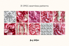 Floral Ribbon Digital Paper Kit Rococo Valentine Patterns Product Image 3