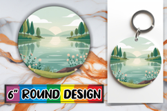 Blissful Round Sublimation Ornaments PNG, Spring Product Image 1