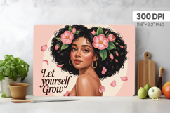 Afro Girl/Woman Melanin braided hair Cutting Board PNG Desig Product Image 1