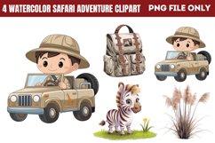 Watercolor Safari Adventure Clipart PNG Product Image 1