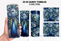 Peacock Skinny Tumbler 20oz Wrap Design, Animal Tumbler Wrap Product Image 1