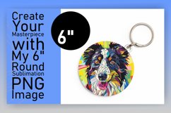 Unique Dog Pattern Round Design Keychain Product Image 1