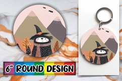 Halloween Boho Animal Round Design PNG Keychain Product Image 1