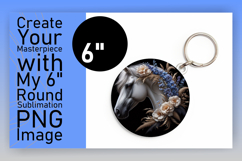 Vibrant Round Design Keychain Template , Horse Product Image 1
