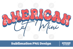 American Cat Mini 4th of July USA Paw DTF PNG Sublimation Product Image 1