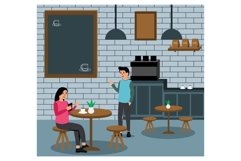 Cafe visitor flat ilustration Product Image 1