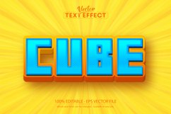 Cube text, 3d cartoon style editable text effect Product Image 1