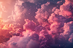Pink Magical Sky Background Wallpaper Product Image 1
