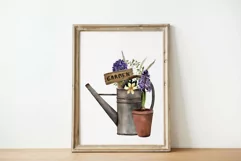 Watercolor spring garden clipart. Spring flowers Sublimation Product Image 6