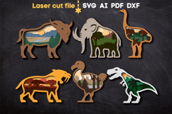 Prehistoric Animals Bundle SVG laser cut files for Glowforge Product Image 3