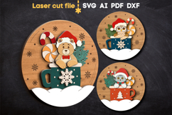 Christmas Snow Globes SVG laser cut files for Glowforge Product Image 2