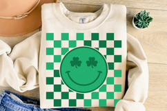 Retro St Patricks Day png | Shamrock Checkerboard Product Image 5