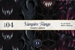 Vampire Fangs Pattern, Dark Gothic Teeth Digital Paper Product Image 1
