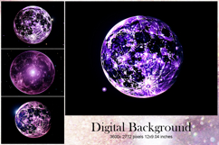 Moon Star Cloud Background Digital Paper_131 Product Image 1