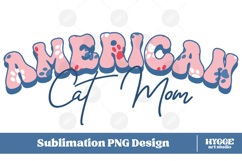 American Cat Mama Papa 4th of July USA Paw DTF PNG Bundle Product Image 4