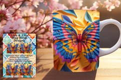 Chromatic 3D Butterfly Spring Mug Wrap Product Image 1
