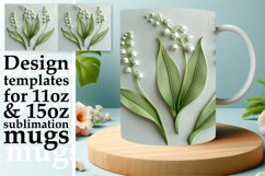 Elegant Floral Serenity: Mug Wrap Sublimation Product Image 1