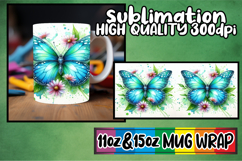 Sweet escapes 11oz 15oz sublimation wrap, Butterfly Product Image 1