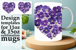 Spring Heart Mug Wrap Floral Sublimation Product Image 1