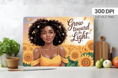 Afro Girl/Woman Melanin braided hair Cutting Board PNG Desig Product Image 1