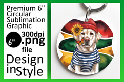 Charming Round Design for Sublimation , Cute Dog Product Image 1