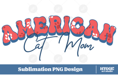 American Cat Mama Papa 4th of July USA Paw DTF PNG Bundle Product Image 4
