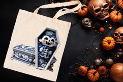 Cute blue Halloween coffin clipart t shirt designs png Product Image 2