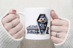 Cute blue Halloween coffin clipart t shirt designs png Product Image 3