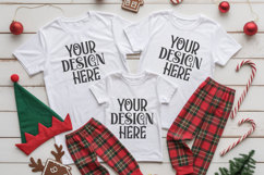 Christmas Family Matching Group T-Shirt Mockups | Holiday Fl Product Image 1