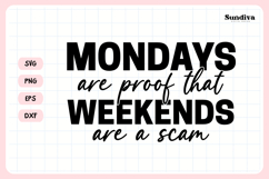 Funny Office Saying SVG | Weekends Are Scam Product Image 3