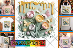 Elegant TSHIRT Gift Ideas PNG, 3D Flowers Product Image 1