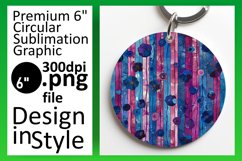 Floral Stripe Harmony: Sublimation Keychain &amp; Car Coaster Product Image 1
