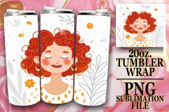 Beautiful Watercolor Woman Tumbler Wrap 20oz Product Image 1