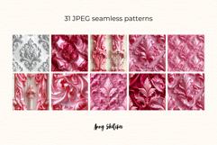 Floral Ribbon Digital Paper Kit Rococo Valentine Patterns Product Image 4