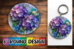 Golden 3D Bloom PNG Sublimation Coasters Product Image 1