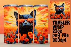 Cute Floral Kitty Tumbler Wrap Design Product Image 1