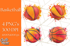 Basketball Clipart PNG with Team Color Paint Splash Design Product Image 1