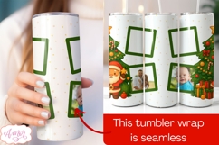 Christmas Photo tumbler wrap sublimation, Santa tumbler PNG Product Image 3