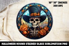 Halloween Stained Glass Sublimation PNG | Skull | Ghost Product Image 1