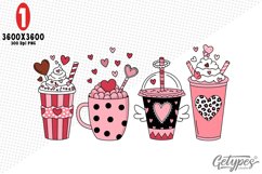 Valentine Coffee Sublimation Clipart - High Quality Design Product Image 1