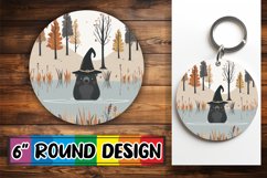 Fall Boho Animal Round Design Halloween PNG Keychain Product Image 1