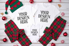 Christmas Family Matching Group Flat Lay T-Shirt Mockups Product Image 1